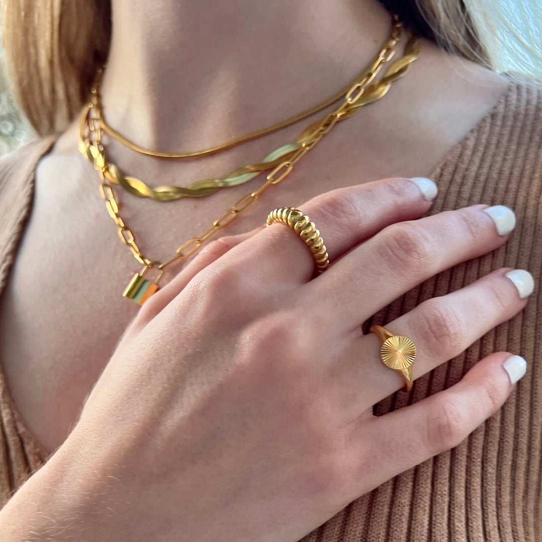 The best gold jewelry on  that doesn't tarnish! Linked my